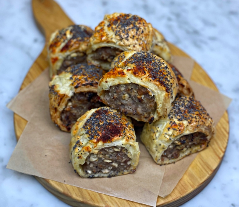 Cook at home dinner Roast Box farmhouse sausage rolls